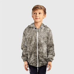 Ветровка с капюшоном детская Абстракция - серый грязный гранж, цвет: 3D-белый — фото 2