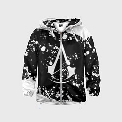 Ветровка с капюшоном детская Assassins Creed logo краски, цвет: 3D-белый