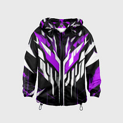 Детская ветровка Purple and white abstraction on a black background