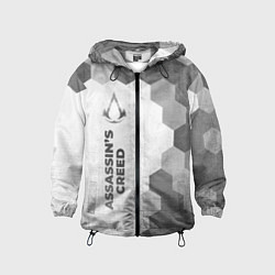 Ветровка с капюшоном детская Assassins Creed - white gradient по-вертикали, цвет: 3D-черный