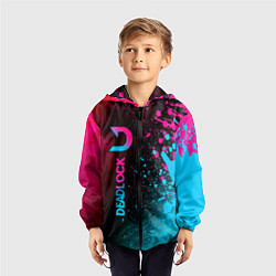 Ветровка с капюшоном детская Deadlock - neon gradient по-вертикали, цвет: 3D-черный — фото 2
