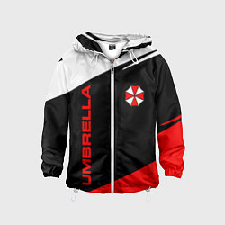 Ветровка с капюшоном детская Umbrella corporation - resident evil, цвет: 3D-белый