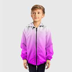 Ветровка с капюшоном детская Gradient color pink, цвет: 3D-черный — фото 2