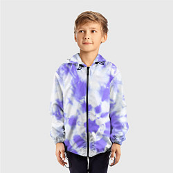 Ветровка с капюшоном детская Фиолетовый арт тай дай, цвет: 3D-черный — фото 2