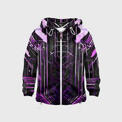 Детская ветровка Purple lines on a black background