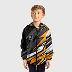 Ветровка с капюшоном детская Zeekr - orange colors, цвет: 3D-черный — фото 2