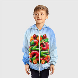 Ветровка с капюшоном детская Змеи к нам приходят 2025, цвет: 3D-белый — фото 2