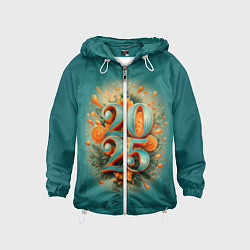 Ветровка с капюшоном детская Мандариновый 2025, цвет: 3D-белый