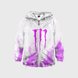 Ветровка с капюшоном детская Monster energy neon flame, цвет: 3D-белый