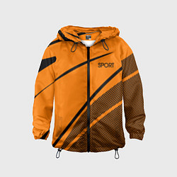 Ветровка с капюшоном детская Sport оранжевый с чёрным точечный, цвет: 3D-черный