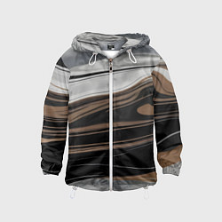 Ветровка с капюшоном детская Движение песка, цвет: 3D-белый