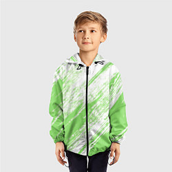 Ветровка с капюшоном детская Light green, цвет: 3D-черный — фото 2