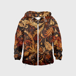 Ветровка с капюшоном детская Старый ковер текстура, цвет: 3D-белый