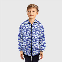 Ветровка с капюшоном детская Голубые бриллианты, цвет: 3D-черный — фото 2