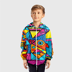 Ветровка с капюшоном детская Кислая геометрия, цвет: 3D-белый — фото 2