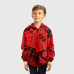 Ветровка с капюшоном детская BMW карбоновая абстракция, цвет: 3D-черный — фото 2