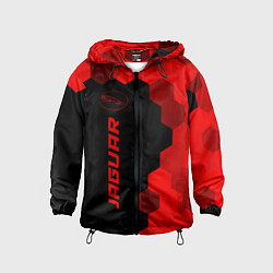 Ветровка с капюшоном детская Jaguar - red gradient по-вертикали, цвет: 3D-черный