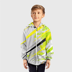 Ветровка с капюшоном детская Color white light green, цвет: 3D-белый — фото 2