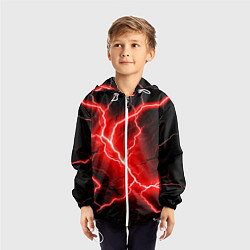 Ветровка с капюшоном детская Lightning, цвет: 3D-белый — фото 2
