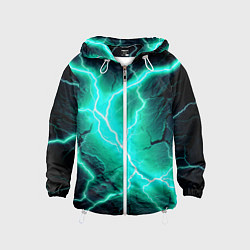 Ветровка с капюшоном детская Color light blue black, цвет: 3D-белый