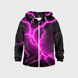 Ветровка с капюшоном детская The color is pink and black, цвет: 3D-белый