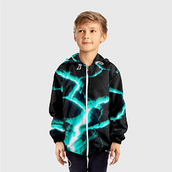 Ветровка с капюшоном детская Color light blue black, цвет: 3D-белый — фото 2