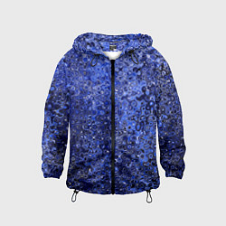 Ветровка с капюшоном детская Синий ультрамарин абстрактная текстура, цвет: 3D-черный