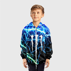 Ветровка с капюшоном детская Monster energy electro, цвет: 3D-белый — фото 2