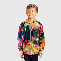 Ветровка с капюшоном детская Глубокая абстракция, цвет: 3D-белый — фото 2