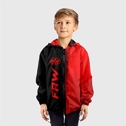 Ветровка с капюшоном детская FAW - red gradient по-вертикали, цвет: 3D-черный — фото 2