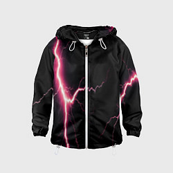 Ветровка с капюшоном детская Lightning pink, цвет: 3D-белый