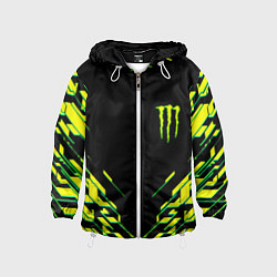 Ветровка с капюшоном детская Monster energy кислотная геометрия, цвет: 3D-белый