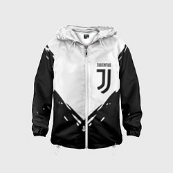 Ветровка с капюшоном детская Juventus geometry black, цвет: 3D-белый