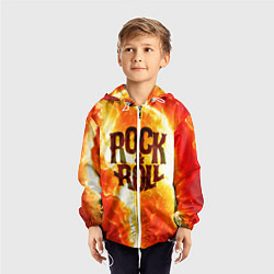 Ветровка с капюшоном детская Рок н ролл, цвет: 3D-белый — фото 2
