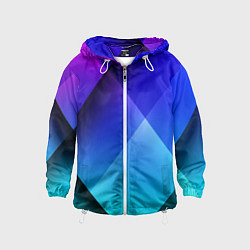 Ветровка с капюшоном детская Color blue, цвет: 3D-белый