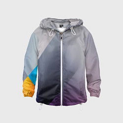 Ветровка с капюшоном детская Color grey with stripes, цвет: 3D-белый