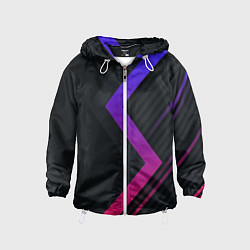 Ветровка с капюшоном детская Color black line, цвет: 3D-белый
