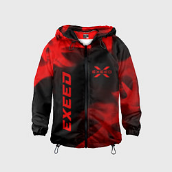 Ветровка с капюшоном детская Exeed - red gradient вертикально, цвет: 3D-черный