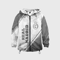 Ветровка с капюшоном детская Real Madrid - white gradient вертикально, цвет: 3D-черный