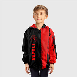 Ветровка с капюшоном детская Napoli - red gradient по-вертикали, цвет: 3D-черный — фото 2