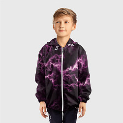 Ветровка с капюшоном детская Lightning pink glow, цвет: 3D-белый — фото 2