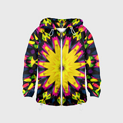 Ветровка с капюшоном детская Звездный калейдоскоп, цвет: 3D-белый