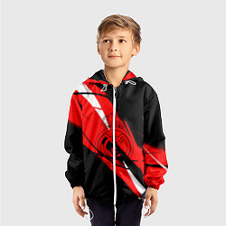 Ветровка с капюшоном детская Real Madrid текстура, цвет: 3D-белый — фото 2