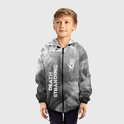 Ветровка с капюшоном детская Death Stranding - grey gradient вертикально, цвет: 3D-черный — фото 2