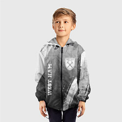 Ветровка с капюшоном детская West Ham - grey gradient вертикально, цвет: 3D-черный — фото 2