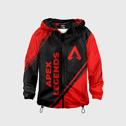 Ветровка с капюшоном детская Apex Legends - red gradient вертикально, цвет: 3D-черный