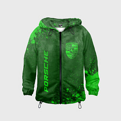 Детская ветровка Porsche - green gradient вертикально