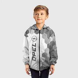 Ветровка с капюшоном детская Opel - white gradient по-вертикали, цвет: 3D-черный — фото 2