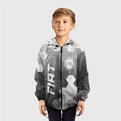 Ветровка с капюшоном детская Fiat - grey gradient вертикально, цвет: 3D-черный — фото 2