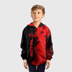 Ветровка с капюшоном детская Haval - red gradient по-вертикали, цвет: 3D-черный — фото 2
